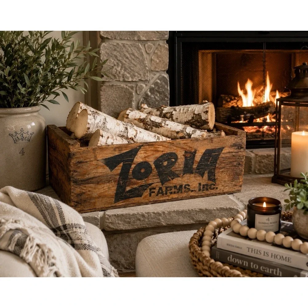 Zoria Farms Inc Wooden Produce Crate Box Rustic Farm‎ Decor 1993 CA